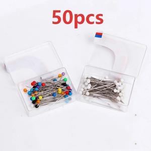 비드 포지셔닝 핀니들  큰 헤드 바늘   컬러 재봉 고정  수직 절단 패치워크 핀  50 개