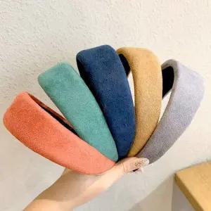 [골드스마일]11컬러 스웨이드 헤어밴드 여성용 심플 헤어링 데일리 가을겨울