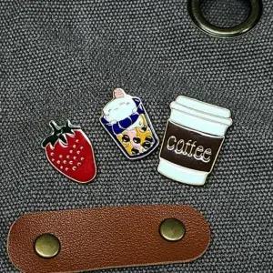 [골드스마일]카페 스타일 앞치마 포인트 브로치 뱃지 커피숍 앞치마 빈티지