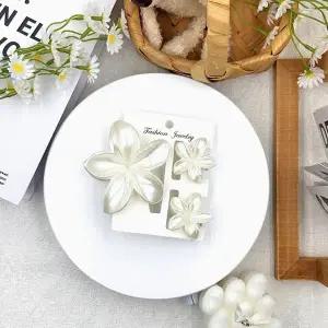 [에이치플러스몰]BS 진주 펄 플라워 헤어집게핀 3종세트