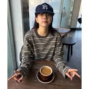 코드그라피 CGP 멀티 스트라이프 롱슬리브-카키 959483