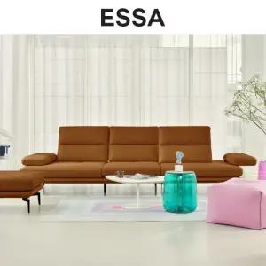 마제티 3.5인 스윙기능 베티버 천연 면피 소가죽 소파+스툴