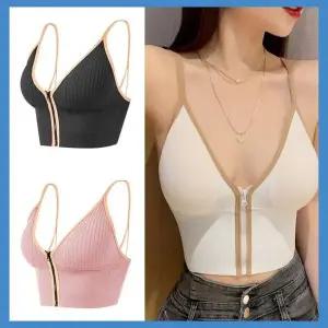 앞지퍼 노와이어 스포츠 브라 탑브래지어 여성 뽕패드 나시형