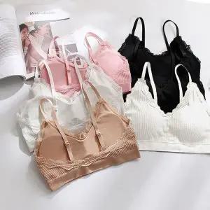 스포츠용 골지 브라탑 여성 속옷 브라캡 내장형