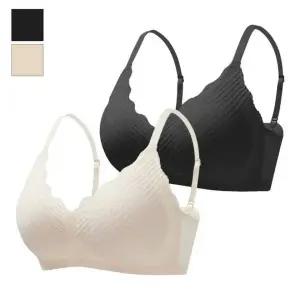 여성용 레이스 와이어리스 볼륨업 브라 뽕패드 속옷