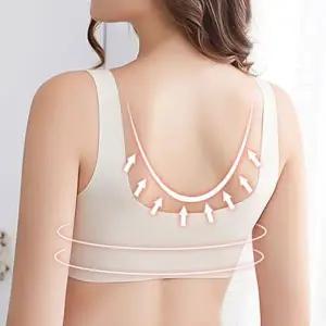 U라인 앞후크 심리스 스포츠브라 등살커버 골프 보정 프론트후크