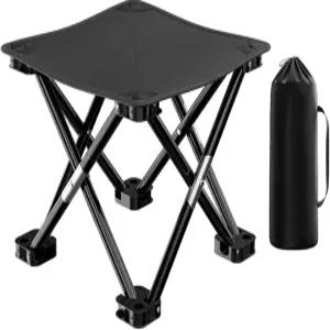 iayokocc 휴대용 접이식 캠핑 의자 야외 캠핑용 경량 소형 낚시 바비큐 하이킹 및 해변 시트(블랙) 가방