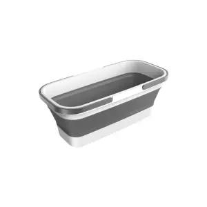 사각 바구니 화이트그레이 버킷 10L 접이식 저입이식세차 청소 실리콘대야 새차 차량 다용도 휴대용 차용
