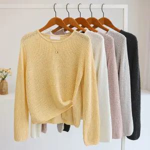 [잇수다] 라파울 트임 랩 버튼 루즈핏 라운드 니트