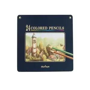문화 목색연필 24 미술용 유성 전문가 수채화 다용도
