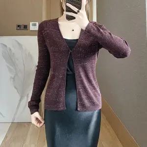 니트 울 여친 봄 바늘 긴팔 프렌치 극세사 카디건 린넨 잔 원버튼 원픽1