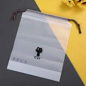 방수 비닐 투명 파우치 끈 소형 소지품 보관