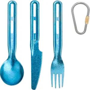 TiTo 티타늄 3피스 식기 세트 초경량 포터블 포크 스푼 및 나이프 야외 캠핑 하이킹 배낭 여행용 피크닉