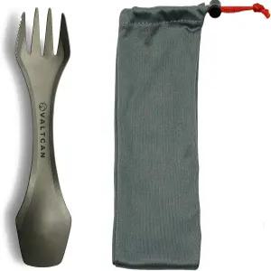 발칸 티타늄 3-in-1 초경량 24g 무게 0.8온스 캠핑 사무실 테이크아웃 식사를 위한 1등급 티백패킹 식기