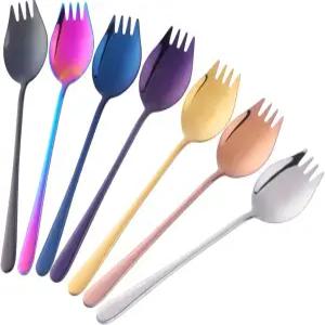 가정용 캠핑 여행 하이킹용 7팩 8.5인치 18/10 스테인리스 스틸 스푼 스포크