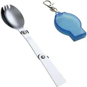 접이식 캠핑 스포크 케이스 휴대용 열쇠고리 여행 배낭 여행용 스푼 긴 손잡이 캠프 보관함 재사용 가능