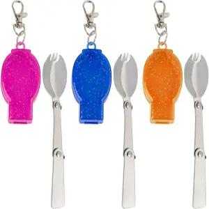 AUEAR 휴대용 케이스 여행 및 기타 야외 활동이 가능한 접이식 무티 기능 스테인리스 스팍 플랫웨어 수저