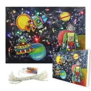 만들기재료 글로벌이지 LED 우주 캔버스 액자 만들기 건전지 포함(10인용) 세트