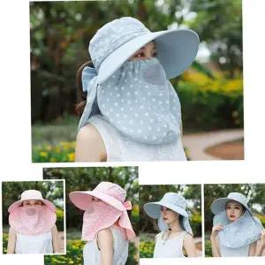 자외선 차단 모자 데일리 얼굴 아웃도어 여성 썬 캡 가리개 마스크 농부 빅사이즈 와이드챙 접이식 초경량