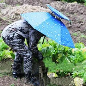 머리에쓰는 우산 모자 낚시 밭일 캠핑 2단 모자 우산