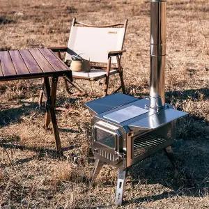 대형 스텐 화목난로 휴대용 투명 화로 난로 캠핑 차박 캠핑 불멍