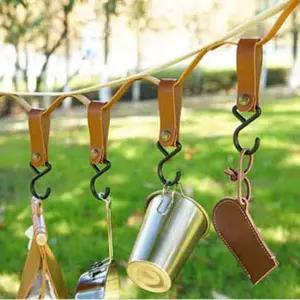 캠핑 감성 용품 가죽 스트랩 후크 고리 걸이