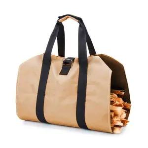 캠핑 차박 나들이 이동식 장작 땔감 수납가방(베이지) 미니화로