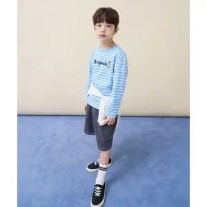 빈폴 키즈 BI6241U02Q 달이 자수 스트라이프 긴소매 티셔츠 스카이 블루 965519