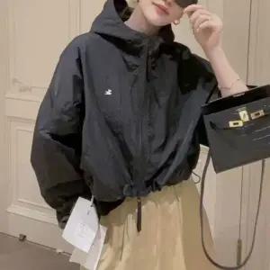 여성 봄 간절기 숏 미니 후드 집업 바람막이 점퍼 봄점퍼 여자 숏점퍼 여성 봄바람막이 후드점퍼