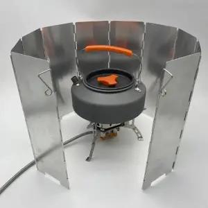 (옵션 10단)버너 바람막이 10단 캠핑 접이식 바람막이