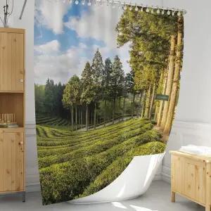 에버그린 국내제작 욕실 방수 샤워 커튼 패브릭 가림막 가리개 파티션