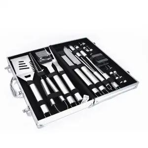 (선택 BBQ도구 스텐19P)바베큐 조리도구 세트 스텐 19P 가방포함 캠핑 차박 취사도구 BBQ용품 바베큐파티