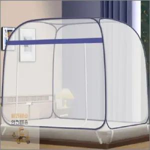 (옵션 슈퍼 싱글 1-2인용)사각 원터치 모기장 텐트 튼튼한 침대 바닥 있는 미세방충망 거실 침실 야외 캠핑