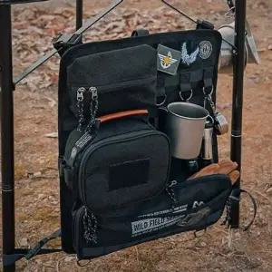 (옵션 블랙)카즈미 캠핑 오거나이저 키친툴 포켓 수납백 블랙