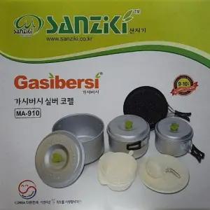 ( )10인용 캠핑 식기 냄비 그릇 실버 코펠 세트