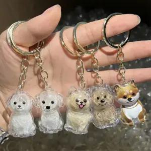 투명 반려동물 강아지 털 보관 캡슐 키링
