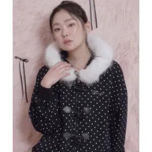 매장정품 PRENDA DOT DUFFEL HOOD ZIP-UP BLACK