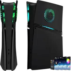 RGB 라이트 스트립이 있는 PS5 Pro 디지털 에디션용 커버 플레이트 및 냉각 통풍구가 먼지 필터