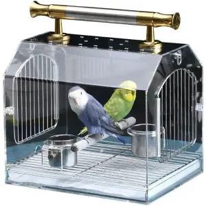 앵무새 케이지 이동장 나들이 외출용 아크릴 새장
