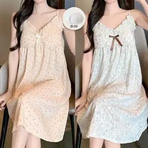 빅사이즈 여성 잠옷 원피스 공주풍 여자 잠옷 원피스 데일리 여름