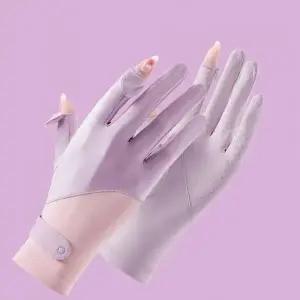 ( )여성 손가락 운전 장갑 햇빛 차단 스마트폰 터치 여성반 여성쿨 손가락장갑 여름 얇은