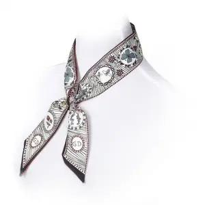 ( )스카프 타이 스카프 목머리 여성 봄 타이 선물 여자 가을 여성 머플러 실크 미니 여름 끈 스카프