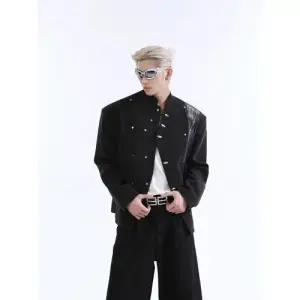 남성 봄 가을 정장 자켓 차이나 금속 장식 양복 코트 스트리트 패션 상의 BE3