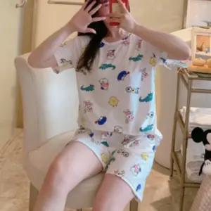 여성 여자 여름 귀여운 캐릭터 반팔 반바지 잠옷 홈웨어 실내복 파자마 세트