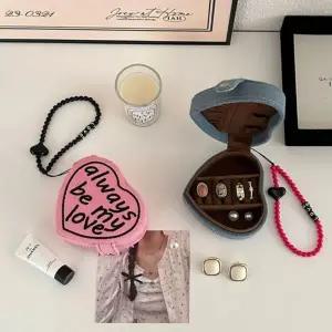 미니 하트 보석함 휴대용 하트 주얼리함 귀걸이 목걸이 반지 케이스