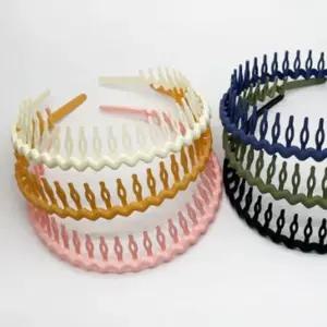 [신상오픈런]여성용 컬러풀 잔머리 고정용 플라스틱 빗살 헤어밴드 (33138719)