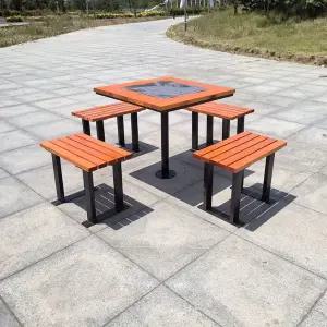 나무 야외테이블세트 방부목 야외용 데크 의자 야외 펜션