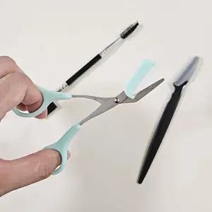 브러쉬 가위 눈썹칼 눈썹 관리 3종세트 브로우 반영구 미용 재료 준비물