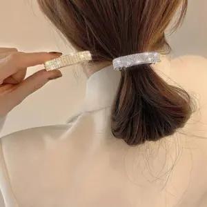 [신상오픈런]큐빅머리핀 화사한 블링 라운드 포니테일 은색핀 (30317117)