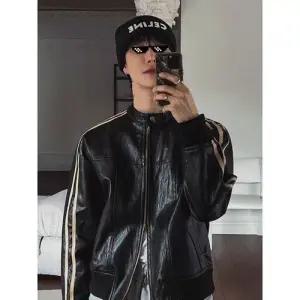 남사친 가을 코트 쇼트 점퍼 메일라드 스트라이프 재킷 차이나 가죽 OP3